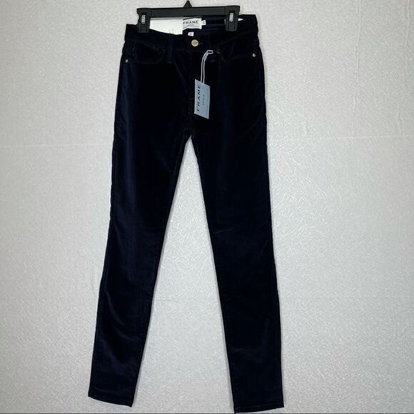 Frame le high navy skinny corduroy pants 24 - Picture 2 of 7